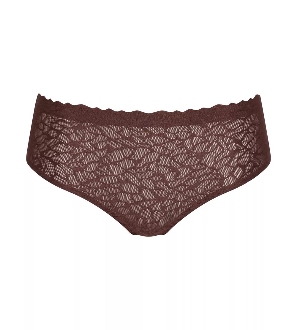 Sloggi Zero Feel Lace High Waist Ebony brown | 20647-KOBI