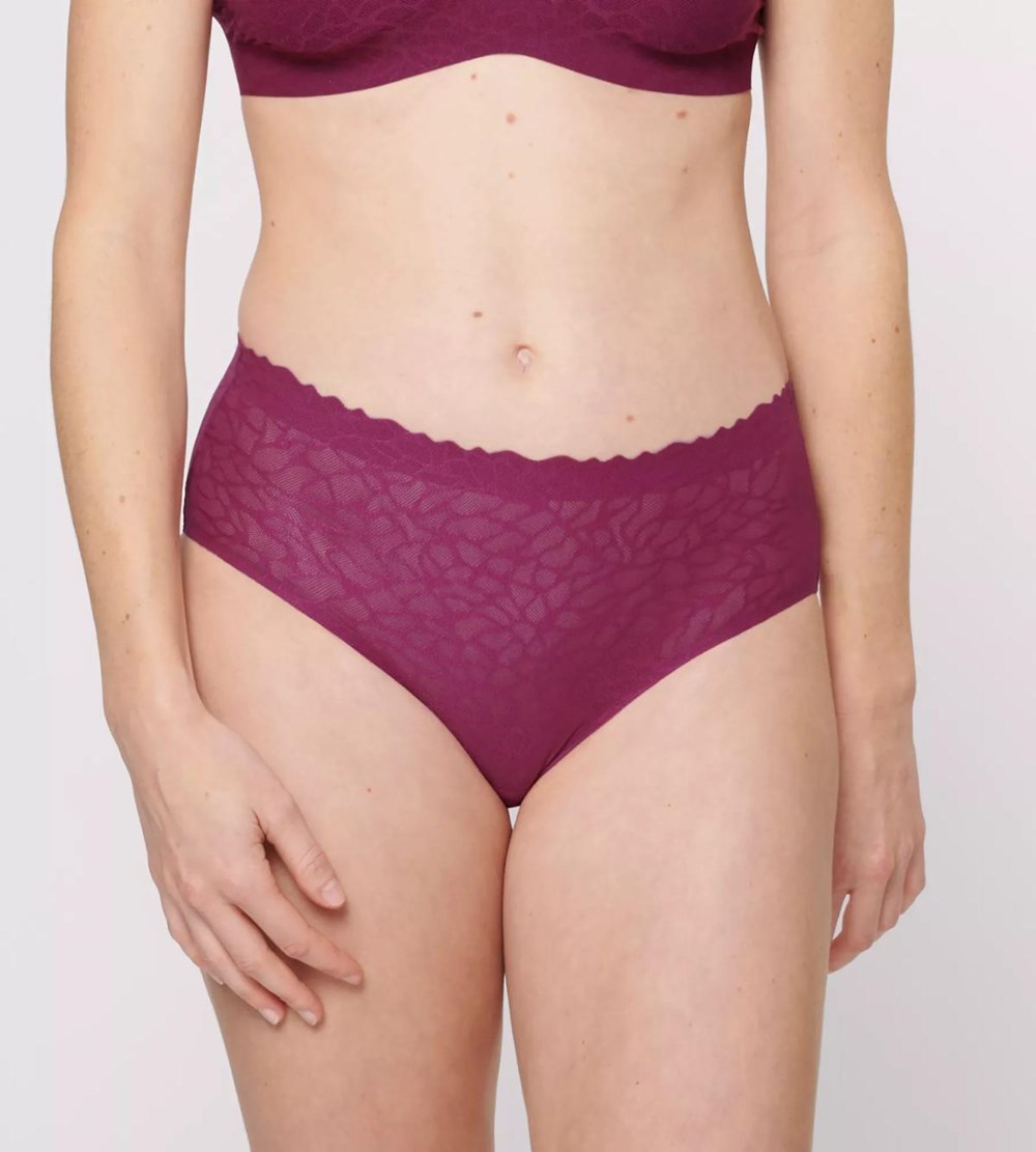 Sloggi Zero Feel Lace High Waist Wine | 16047-SZGW