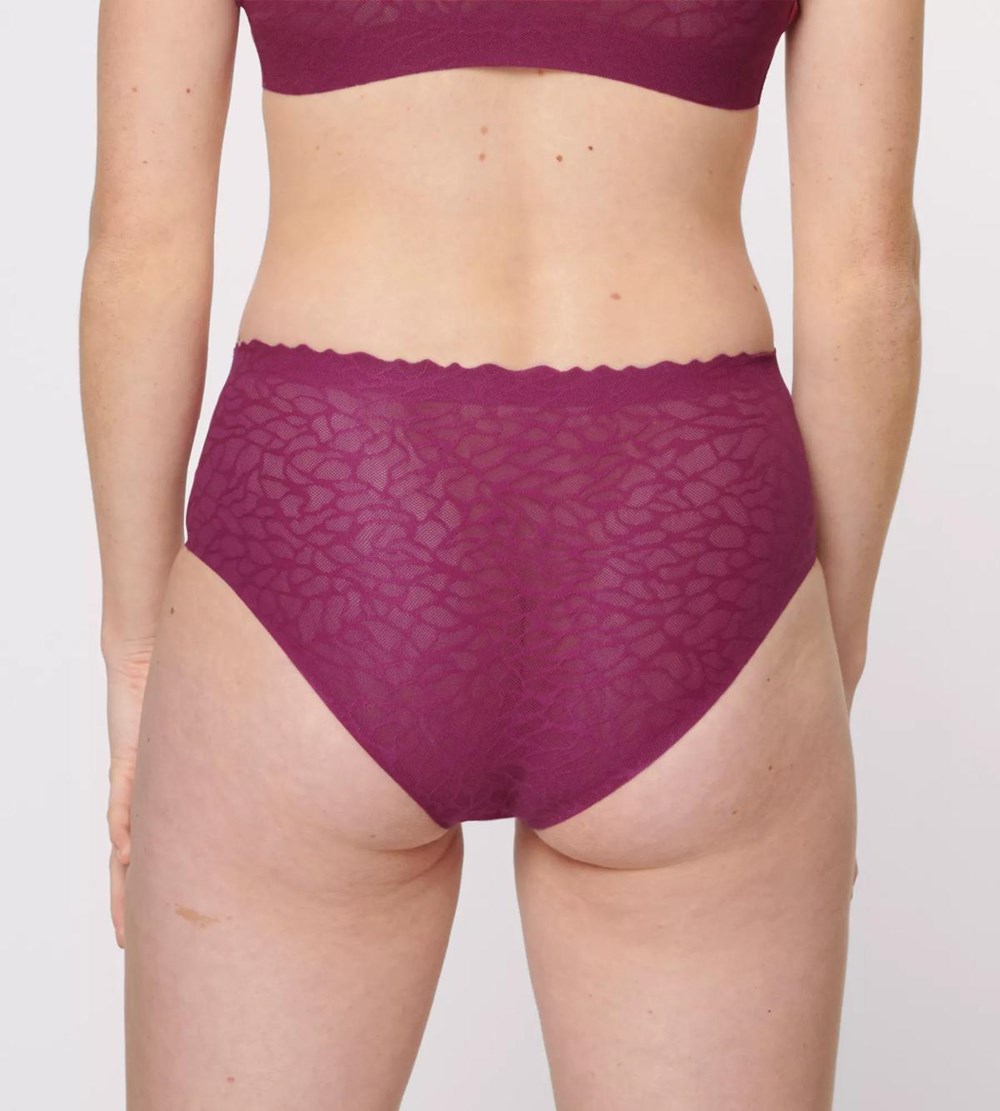 Sloggi Zero Feel Lace High Waist Wine | 16047-SZGW