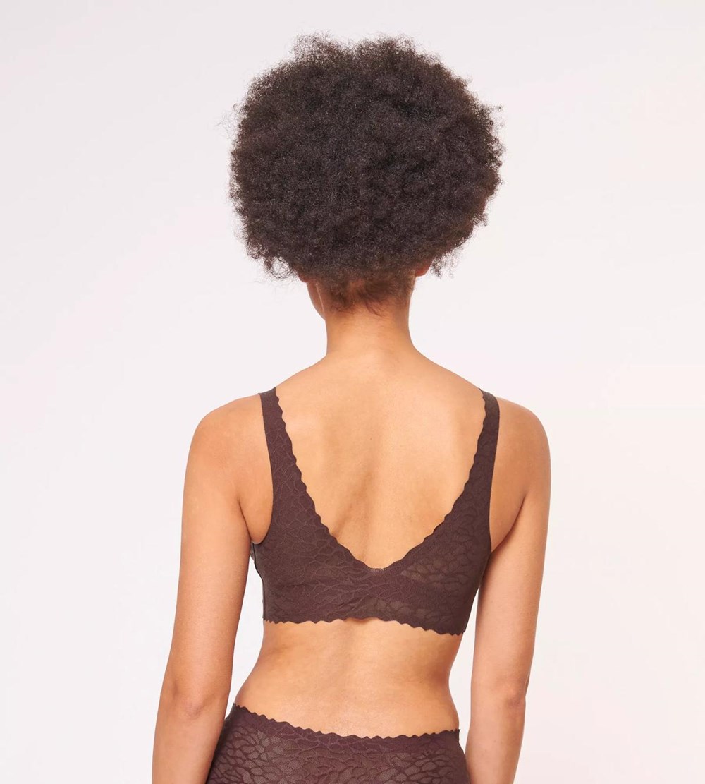 Sloggi Zero Feel Lace Longline Top Ebony brown | 41259-ZPGH