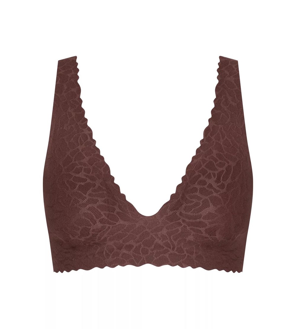 Sloggi Zero Feel Lace Longline Top Ebony brown | 41259-ZPGH