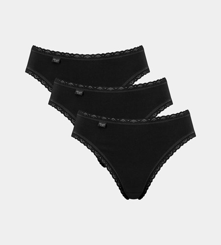 Sloggi 24/7 Cotton Lace Tai Brief Black | 13958-NUMC